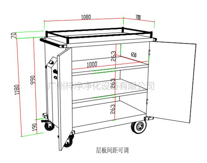 無(wú)菌物品電動(dòng)運(yùn)送車(chē)標(biāo)準(zhǔn)方案設(shè)計(jì)示意圖內(nèi)部結(jié)構(gòu)