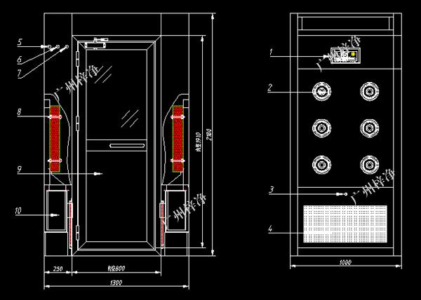 1300型風(fēng)淋室方案圖